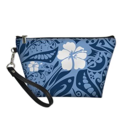 China Custom Polynesia Fashoion Style Print Hawaiian Cosmetic Bag Ladies Small Portable Ladies Travel Storage Bag for sale