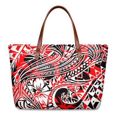 China Fashion Polynesian Style Printed Female Waterproof Cloth Handbag Fashion Bag Luxury Handbag Factory Outlet for sale