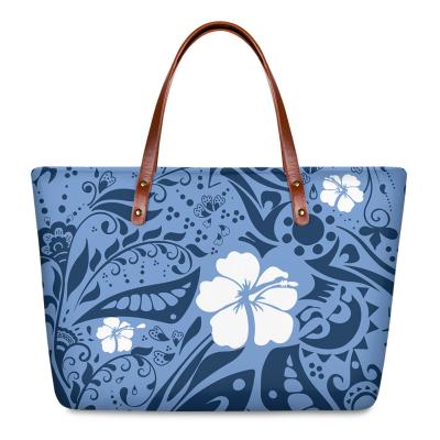 China 2021 new fashion fashion fabric waterproof ladies handbags polynesian style printed custom ladies handbags wholesale for sale