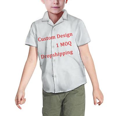 China Summer Anti Shrink Hawaiian Floral Print Buttoned Samoa Polynesia Tattoo Style Shorts Sleeve Wholesale Boys Shirt Children Clothing for sale