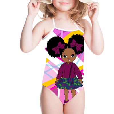 China Wholesale Custom Breathable African Cute Pattern Printing Girls Swimwear Kids Girls One Piece Swimsuit On Sale for sale