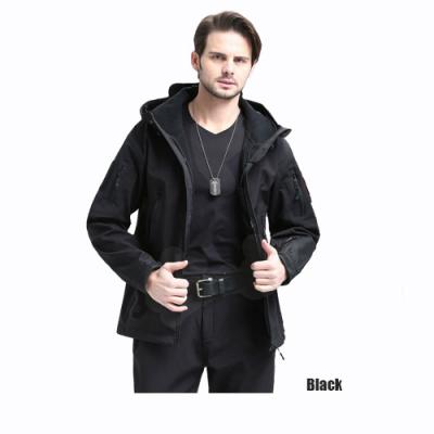 China High Quality Men's Warm Casual Fleece Anti-Static Striping Jacket Military Tactical Autumn And Winter Multi-pocket Hooded Jacket for sale