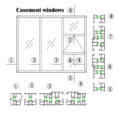 China door & Window Customized Or In Stock Extruded Aluminum Profiles For Casement Windows for sale