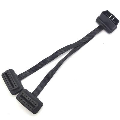 China Universal Cars OBD2 Splitter Y ELD Flat Cable, GPS Tracker Truck Obd Cable Code Reader Universal ISO9001 Low Power Plug To Receptacle Cable for sale