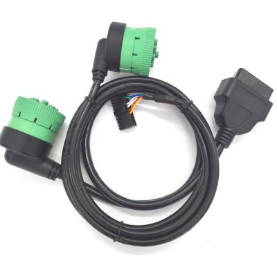 China All Truck 9Pin J1939 Type - Plug 2 To Type2 J1939 Receptacle Cable J1939 And DB 15 Pin Cable 90 Degree ELD To OBD2 Cable for sale