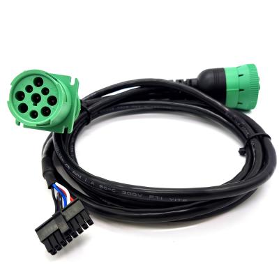 China All Truck 9Pin J1939 Type - 2 Plug To Type2 J1939 Receptacle And Molex Cable , EOBR Install Cable for sale