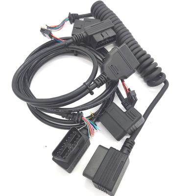 China Multi-car makes OBD2 20pin to molex 90 degree T cable, GPS tracker ELD cable, diagnostics cable 16pin Obd cable GPS tracker male cable for sale