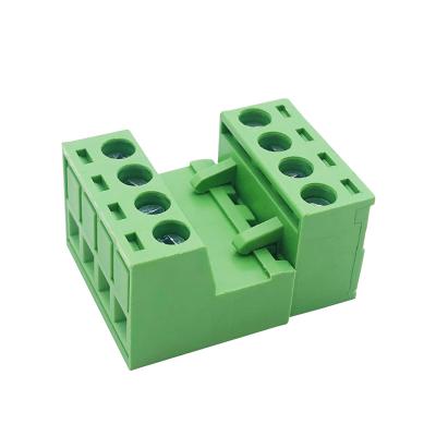 China Solderless 2-24pin Power Customized 5.08mm Pitch Green PCB Plug-in Terminal, Wire-to-Wire-to-Socket Connector for sale