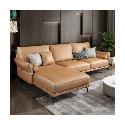 China Bestselling Adjustable L Shape Leather Sofa Set Furniture Recliner Living Room Modern Simple Wood Factory Design(Size) for sale