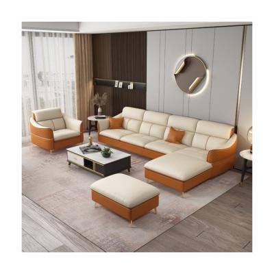 China Wholesale (Height) Italian Luxury L Shaped Sofa Furniture Sofa Set New Corner Simple Materials Living Room Adjustable for sale