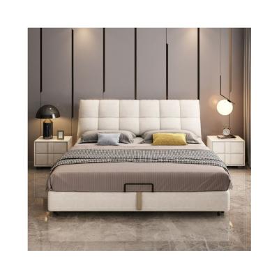 China Comfortable And Quiet Modern Queen Platform Bed King Bed Durable Fabric Frame Upholstered Easy Assembly for sale