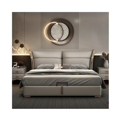 China Durable Manufacturer Direct Stylish Modern Wooden Beds Sink King Size Tufted Room Set Furniture Bed for sale