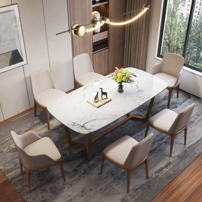 China (Other)Wholesale Adjustable Modern Marble Luxury Dining Table Set Modern Dining Room Sets Solid Wood Dining Table Set for sale