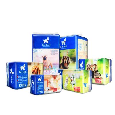 China Hot Selling Stocked Soft High Absorbent Dog Pet Brand Disposable Diaper In Stock for sale