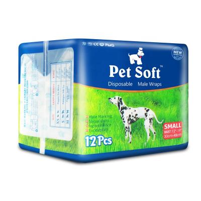 China Amazon Hot Sale Super Sustainable Soft Absorption Pet Disposable Male Wraps For Pet Pet Diapers for sale