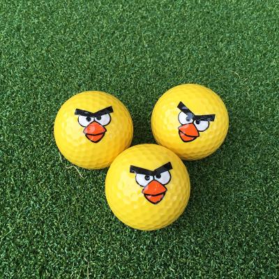 China Billiard golf ball factory direct color pattern golf balls cartoon customized golf balls for sale