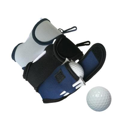 China Mini Golf Ball Pouch Bag Portable Leather Golf Ball Pouch Bag With Tee And Ball Golf Ball Holder for sale