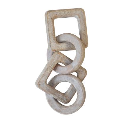 China Traditional White Washed Decorative Wooden Chain Link for sale