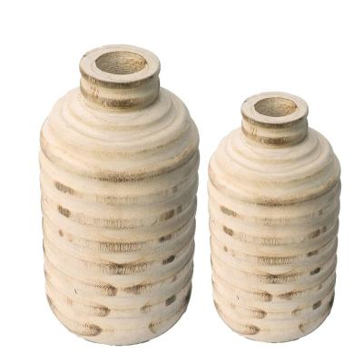 China Traditional Rustic Solid Wood Floor Vase and Grass Farmhouse Style Flower Stand Ideal Gift for Weddings Home Decor Long Dried Flora for sale