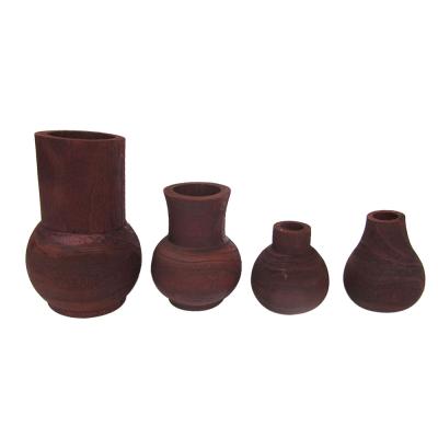 China Custom Wholesale Modern Traditional Logo Wooden Vases Wooden Flower Vases For Lobby Decor for sale