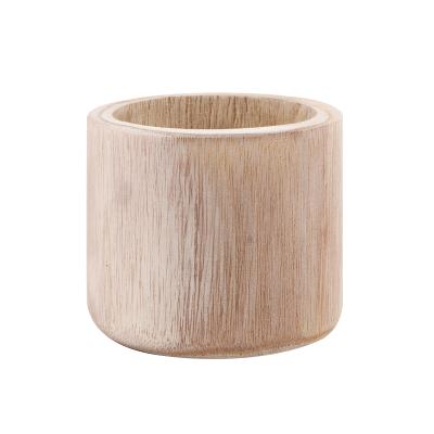 China Round Pastoral Decorative Wood Indoor Planters Plant Pots Table Pots, Decor Home and Hotel Room and Garden Natural Wood for sale