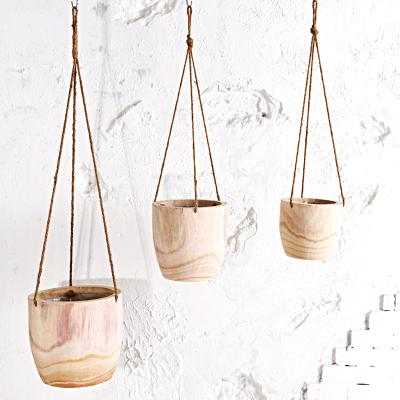 China Pastoral Plant Wooden Hanging Planter Set For Indoor Plant for sale