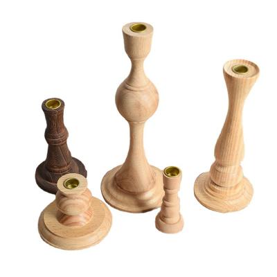 China Home Decoration Candlestick Table Wedding Decoration Nordic Wooden Candle Holders for sale