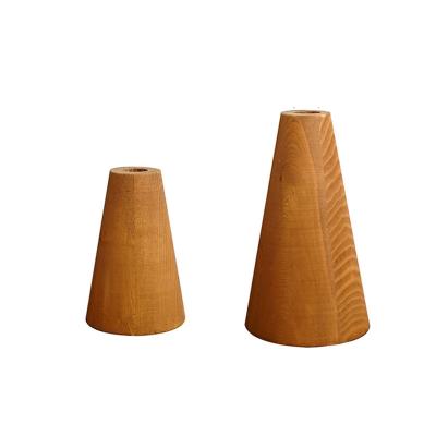 China Home Natural Wood Candlestick Decoration Display Window Decoration Pure Wood Pillar Candle Holder for sale