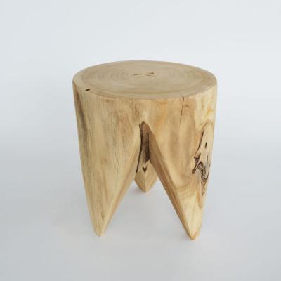 China Mini Stool Rustic Finished Factory Display Natural Wood Storage Round Lid Stool for sale