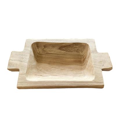 China Traditional Dough Tray Paulownia Wood Wooden Tray for decor for sale