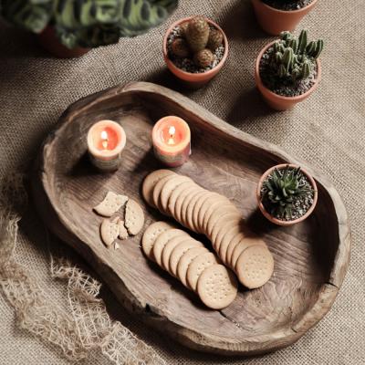 China Retro Chestnut Traditional Style Snack Tray Solid Wood Candy Tray Household Living Room for sale