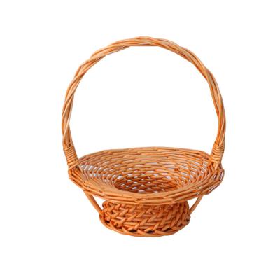 China Half Woven Flower Wicker Basket Wall Hanging Decorative China Mini Wall Hanging Willow Planter Around Flower Wicker Basket for sale