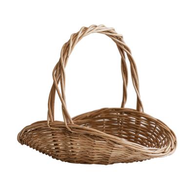 China China Willow Flower Handwoven wicker baskets with handles to hug the flower arrangement for sale