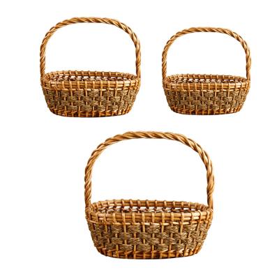 China China Basket Supplier China - Wholesale Cheap Price Woven Willow Material Wicker Baskets For Gifts With Handle for sale