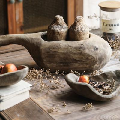 China Traditional Wholesale Wooden Planter Bowls Large Flower Pot Crafts Planters Wood for sale