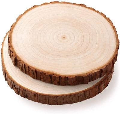 China China 7.1-7.9 Inches Unfinished Natural Tree Slice Wooden Circle With Bark Log Discs For DIY Arts And Crafts Rustic Wedding Christmas for sale