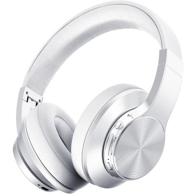 China Headband Bluetooth Earphone Radio, Over Ear Headphone 30H Stereo Wireless Playtime With Deep Bass, Silver for sale