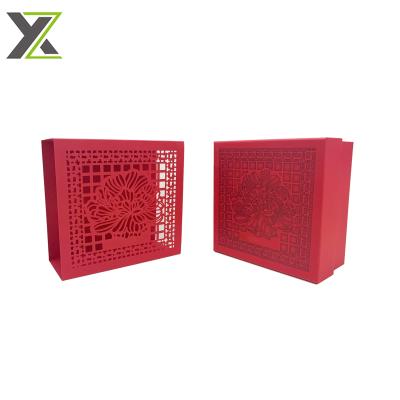 China Recyclable Custom Red Fancy Paper Hallow Skin Care Product Paper Box Sleeve for sale