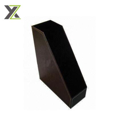 China Recycled Material Recycled Full Black Printed Corrugated Kraft Paper File Holder Box for sale