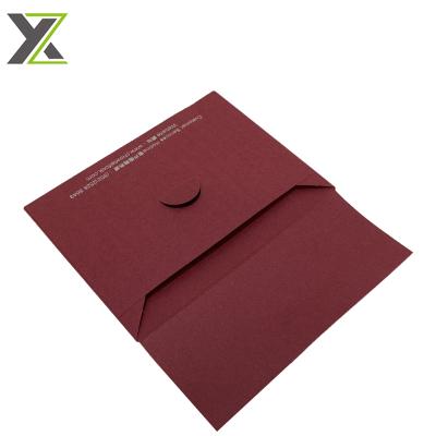 China eco-friendly red fancy paper logo silver receipt invoice envelope for jewelry for sale