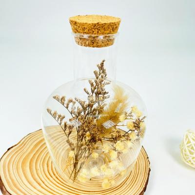 China Modern vase and dry flowers around dry decoration bottle glass home decoration for sale