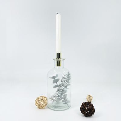 China Home Decoration Hot Sale Glass Bottle Candle Jar Handmade Glass Candle Holder for sale