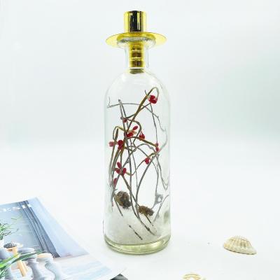 China Home Decoration Glass Jar Candle Decoration Artificial Dry Plants For Christmas Decorative Glass Candle Holder for sale