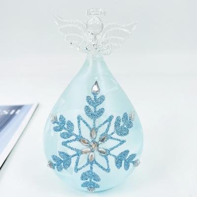 China Popular Home Decration Glass Crafts For Christmas Decoration Hand Made Glass Angels for sale