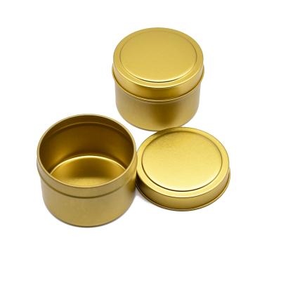 China Gift & Craft Gold Wax Scented Candle Jars Metal Tin Can Packaging Containers for sale