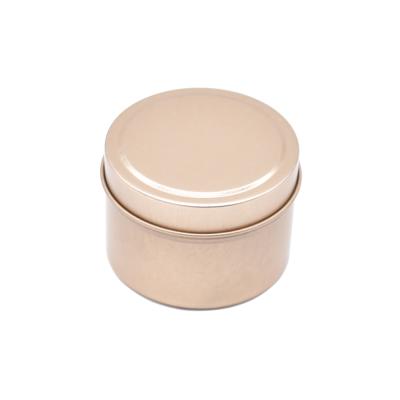 China Gift & Hot Sale Craft Rose Gold Round Caviar Gift Packaging Tin Cans Manufactory for sale