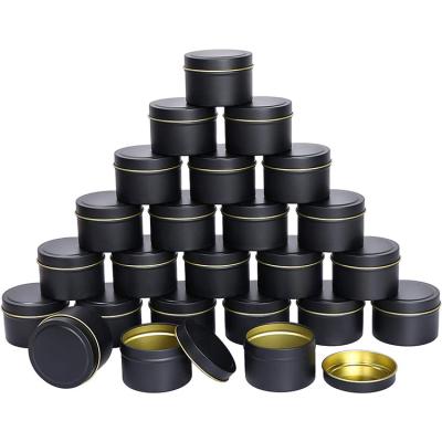 China Gift & Craft In Stock Wholesale Diy Candles Making 4oz Metal Candle Canisters Around Tin Box With Lids for sale