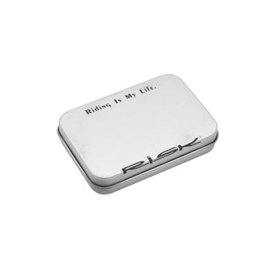 China Gift & Wholesale Craft Small Silver Empty Cosmetic Containers Rectangular Metal Hinge Packing Tin Box for sale