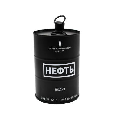 China Quick Beverage Delivery Vodka Liquid Round Packaging Metal Tin Can for sale