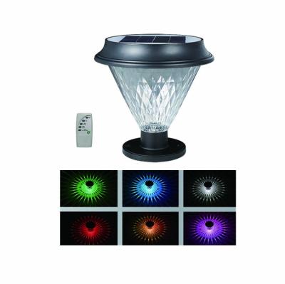 China Garden Park Sensor Solar Power Residential Automatic Outdoor Light Fixtures All In One Door Post Led Solar Pillar Light for sale